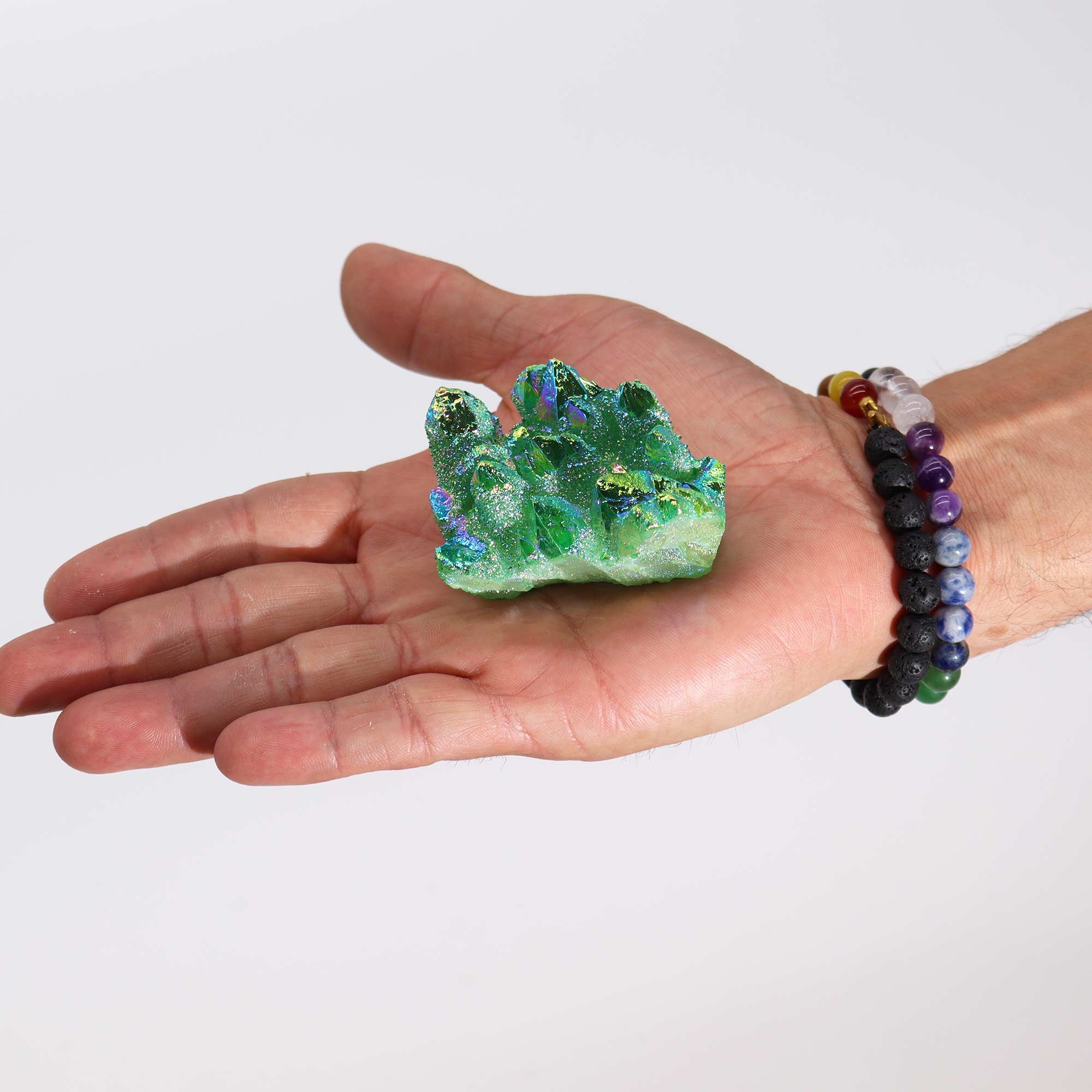 Med Enhanced Quartz - Aura Green Flame Quartz - Image 4