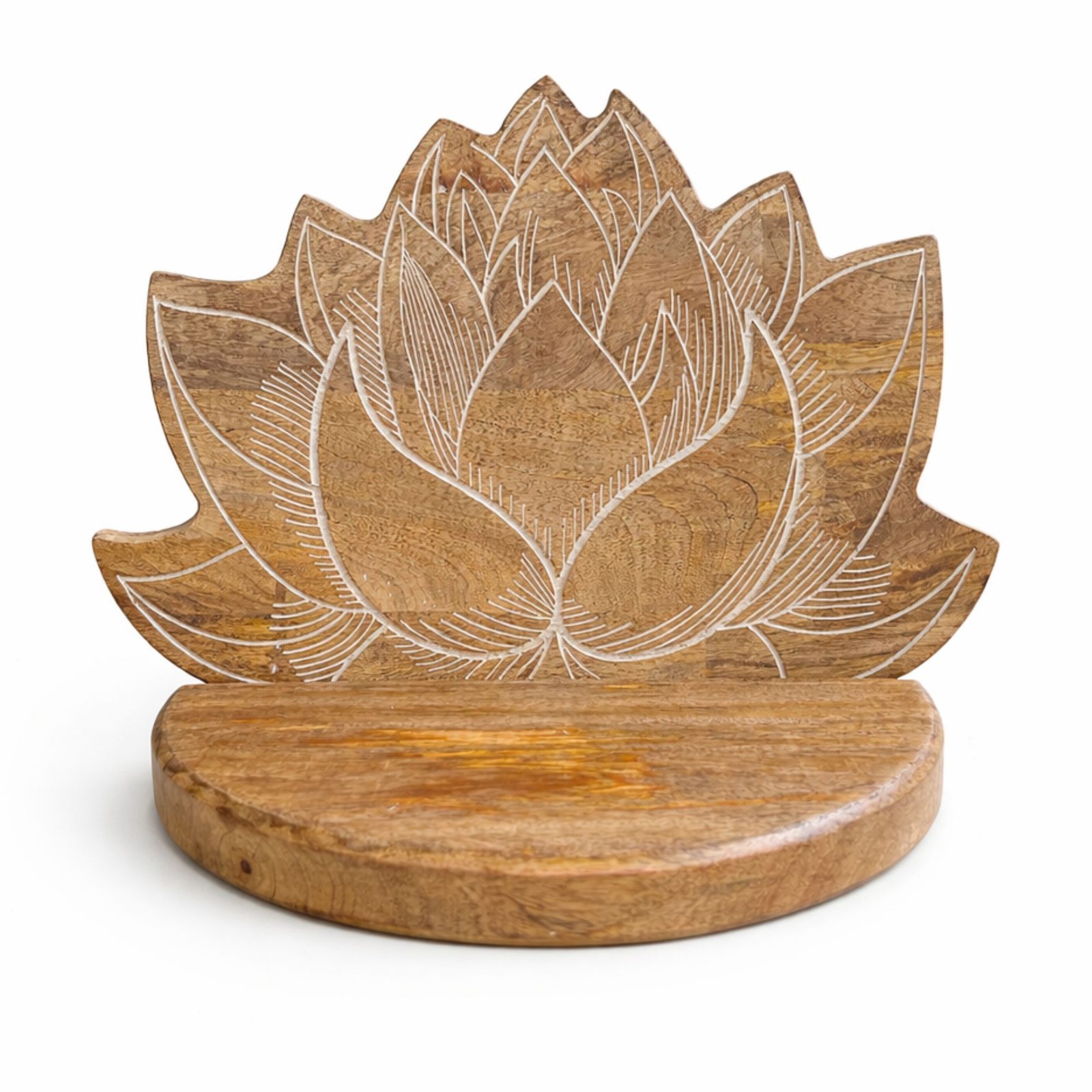 Lotus Wall Shelf White Wash - Image 2