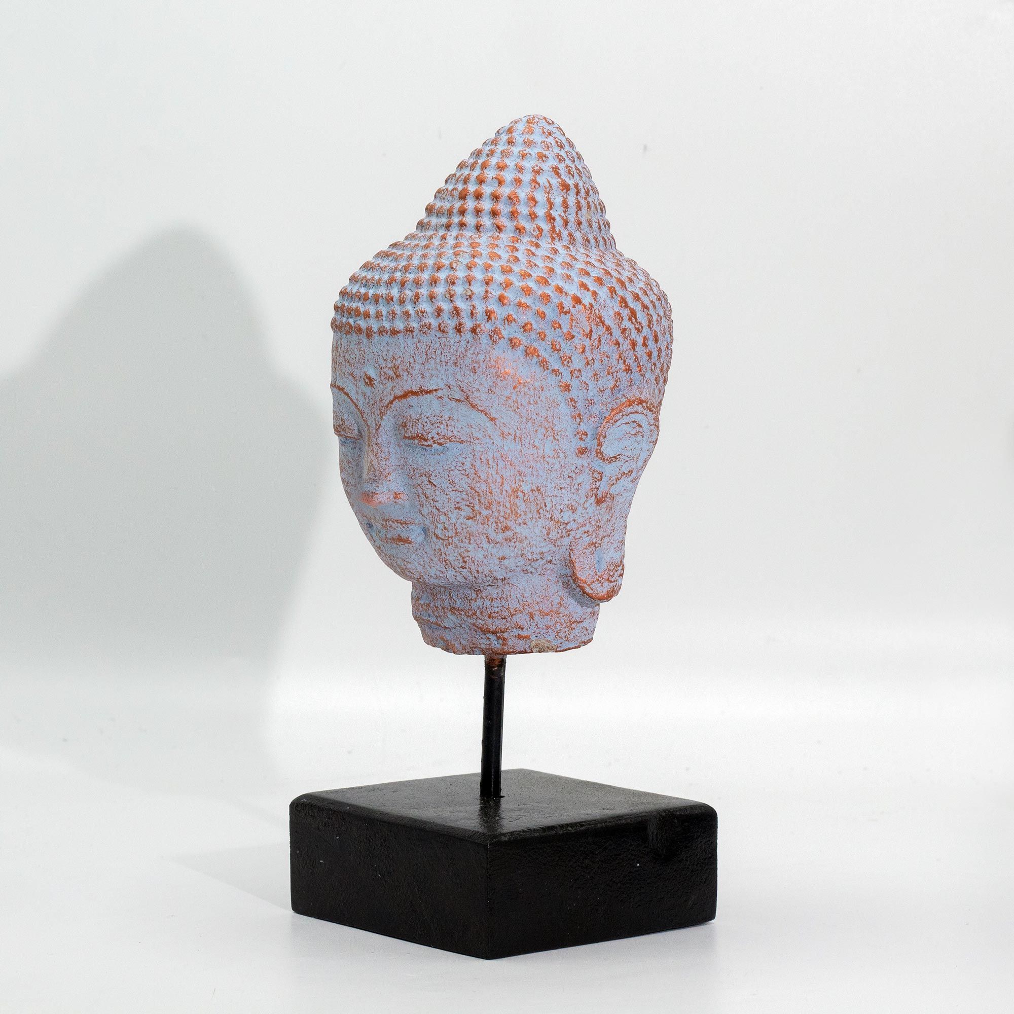 Stillness Buddha Head on Stand - Blue Copper - Image 2